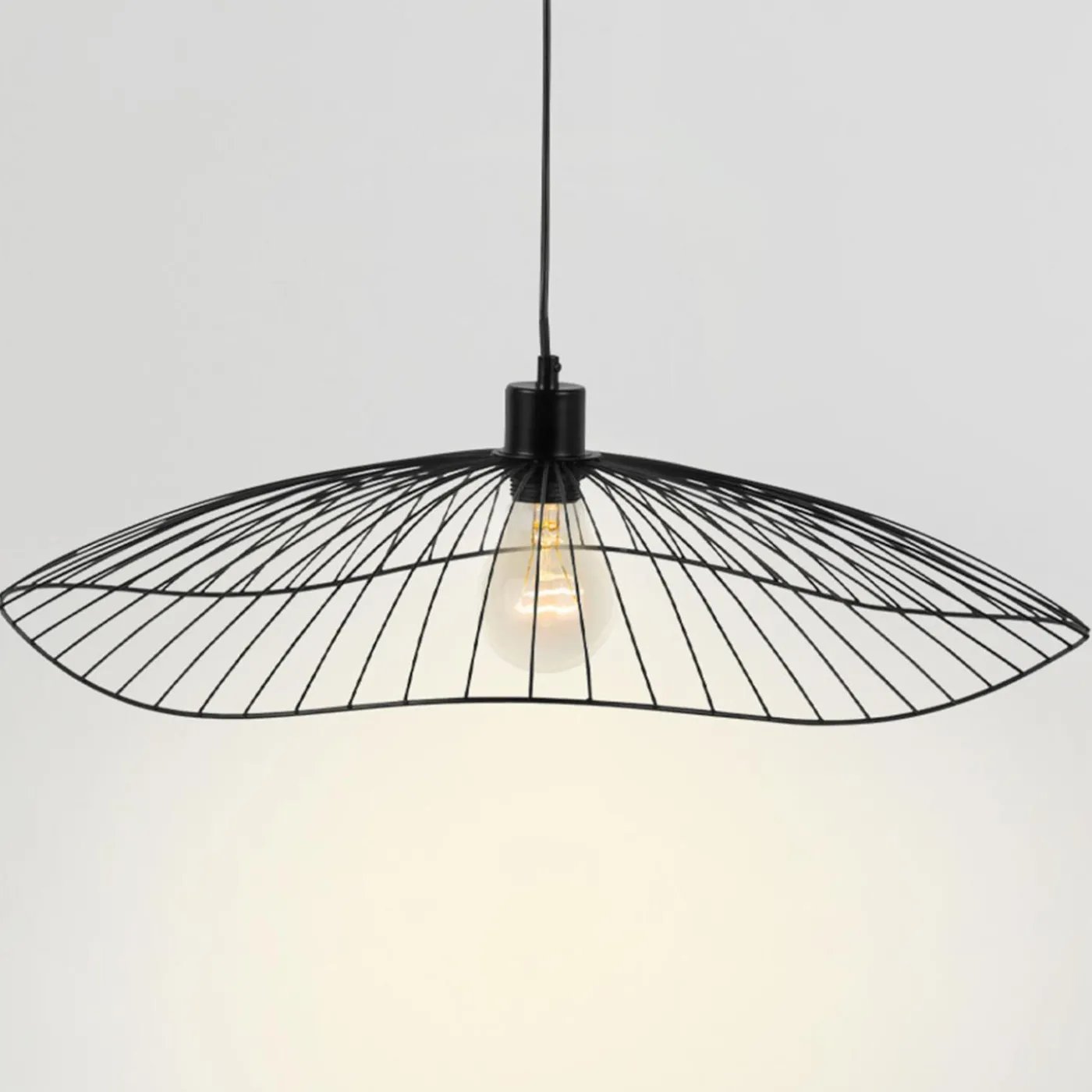 Suspension luminaire filaire noire