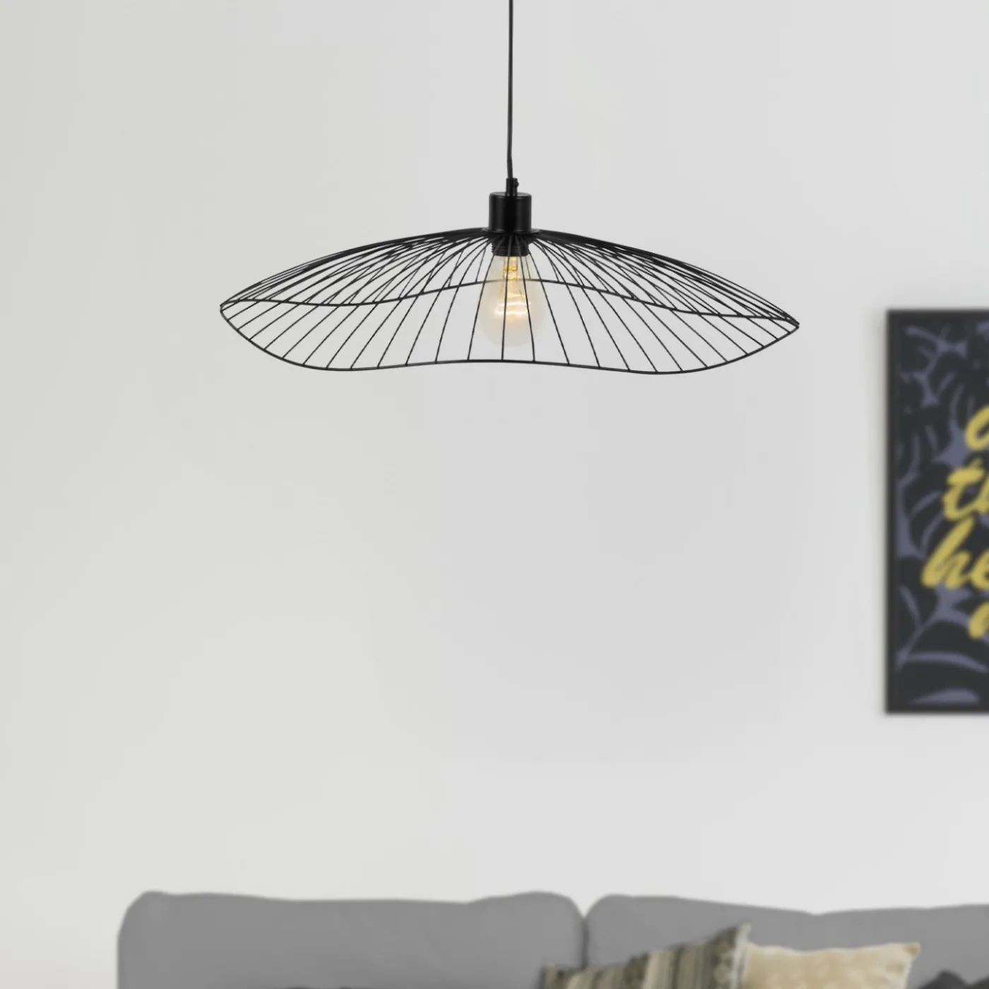 Suspension luminaire filaire noire
