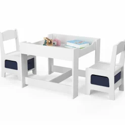 Table à dessin pour enfant avec 2 chaises et bacs de rangement
