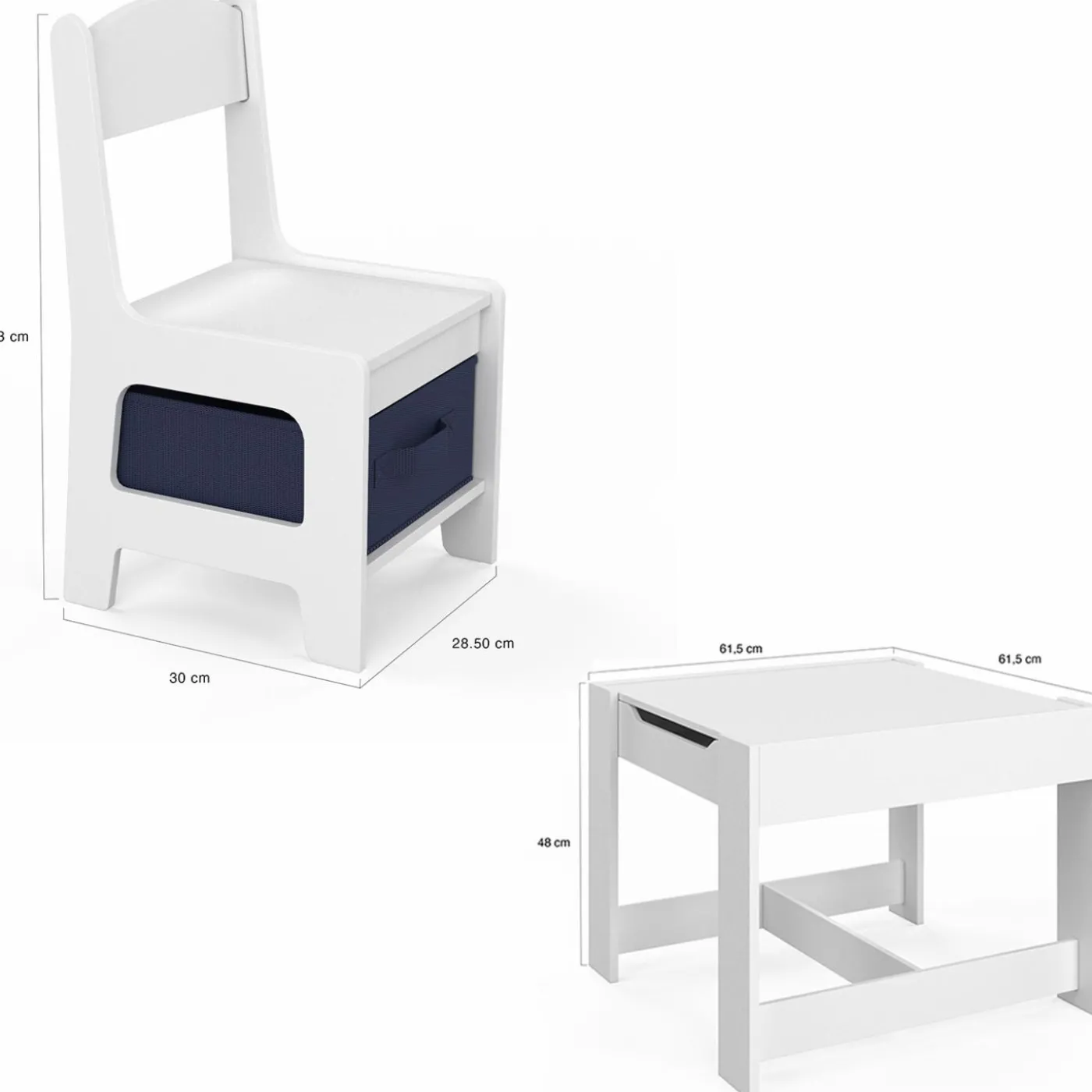 Table à dessin pour enfant avec 2 chaises et bacs de rangement