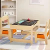 Table à dessin réversible pour enfant avec 2 chaises et bacs de rangement