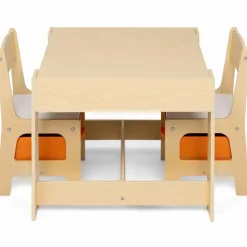 Table à dessin réversible pour enfant avec 2 chaises et bacs de rangement