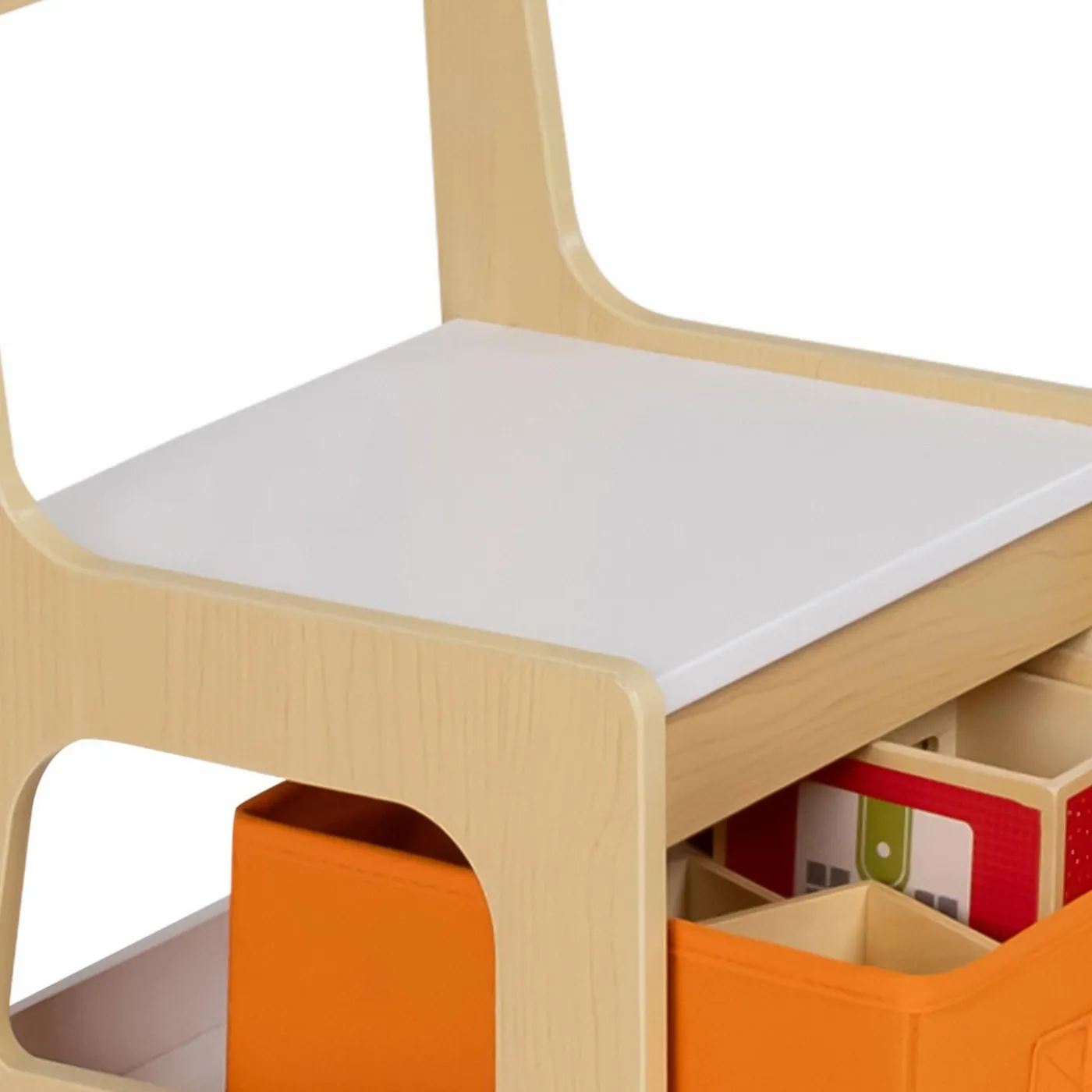 Table à dessin réversible pour enfant avec 2 chaises et bacs de rangement