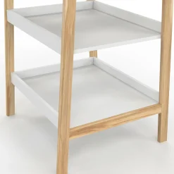 Table à langer avec 2 étagères façon hêtre et blanc