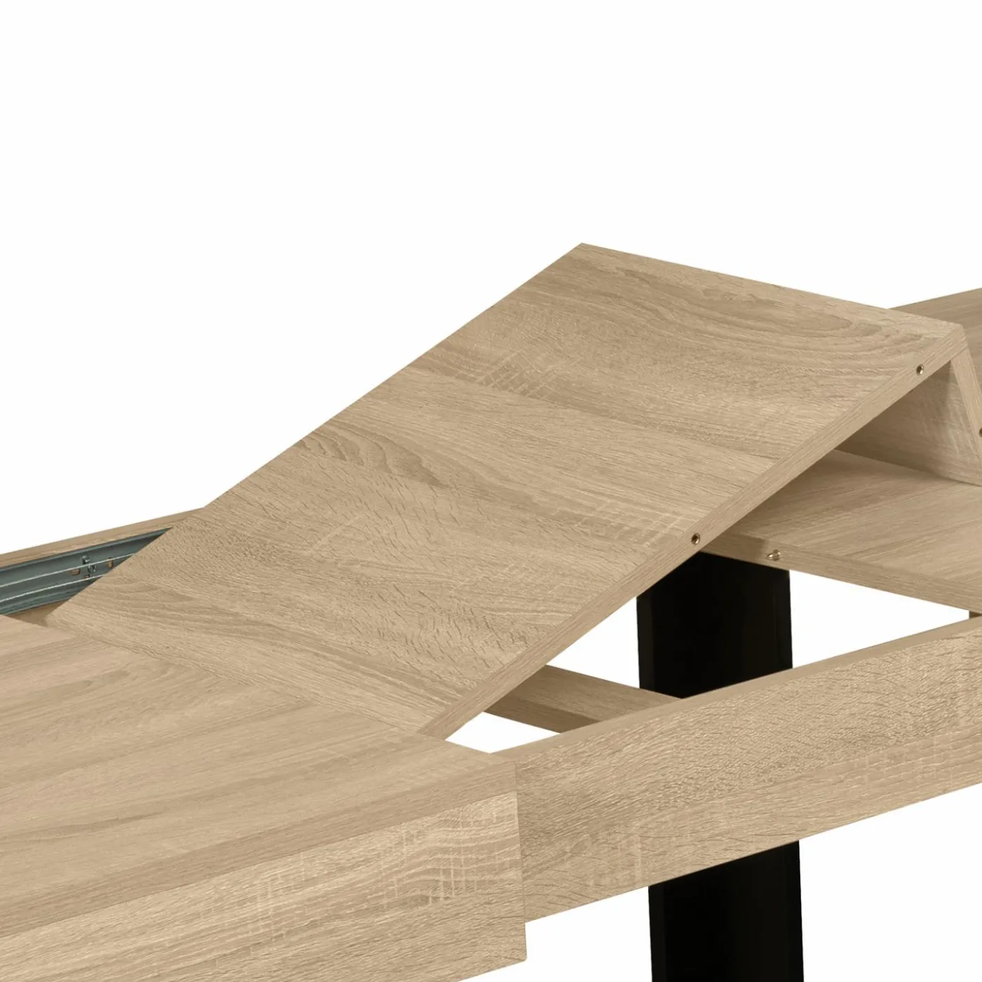 Table à manger 4 à 8 personnes bois et noir