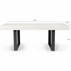 Table à manger 4 à 8 personnes bois gris et pieds gris foncé