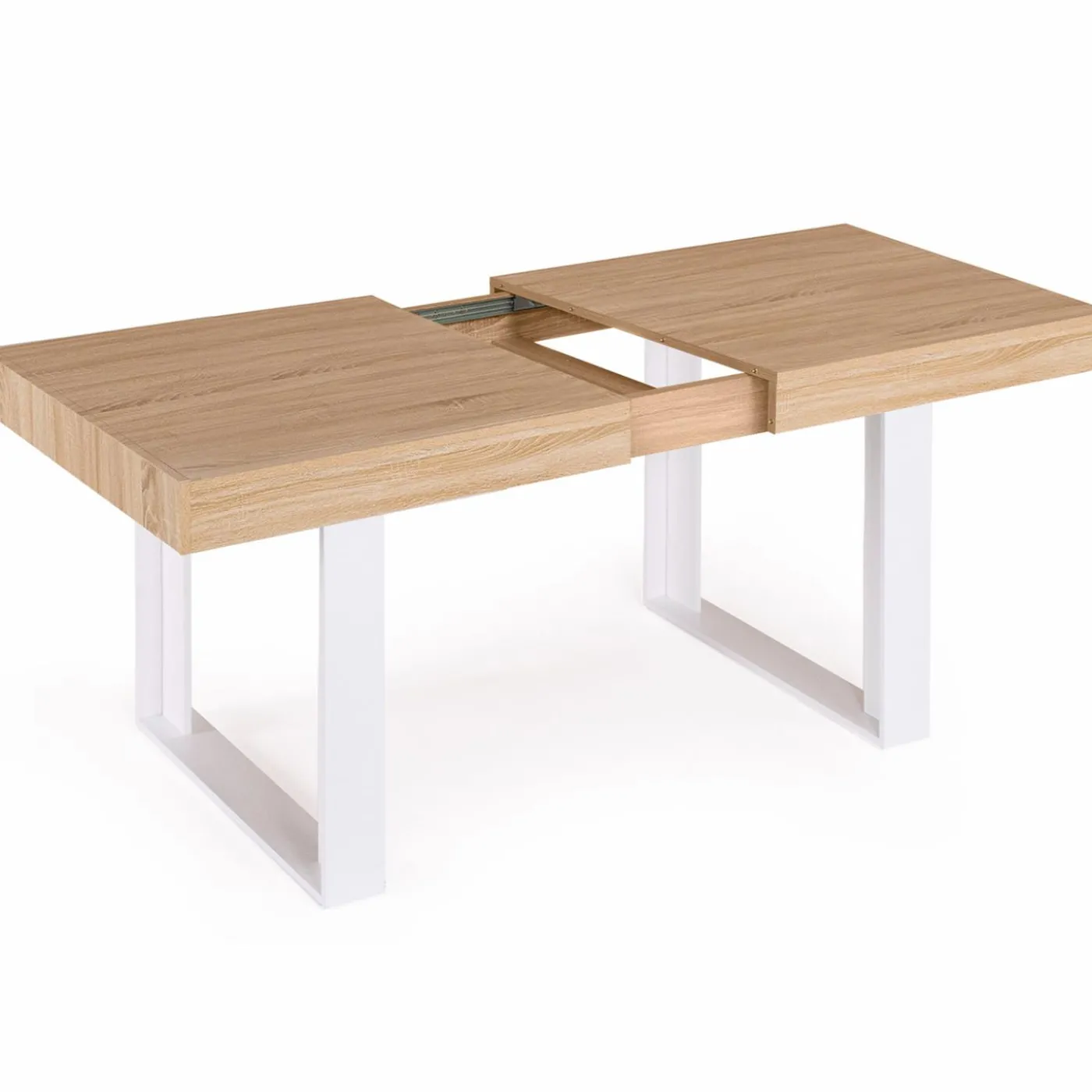 Table à manger 6 à 10 personnes bois et blanc