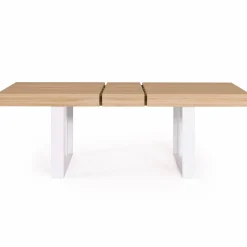 Table à manger 6 à 10 personnes bois et blanc