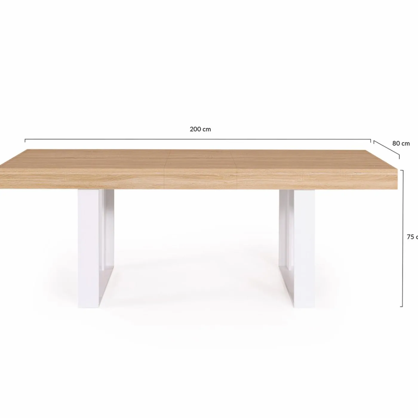 Table à manger 6 à 10 personnes bois et blanc