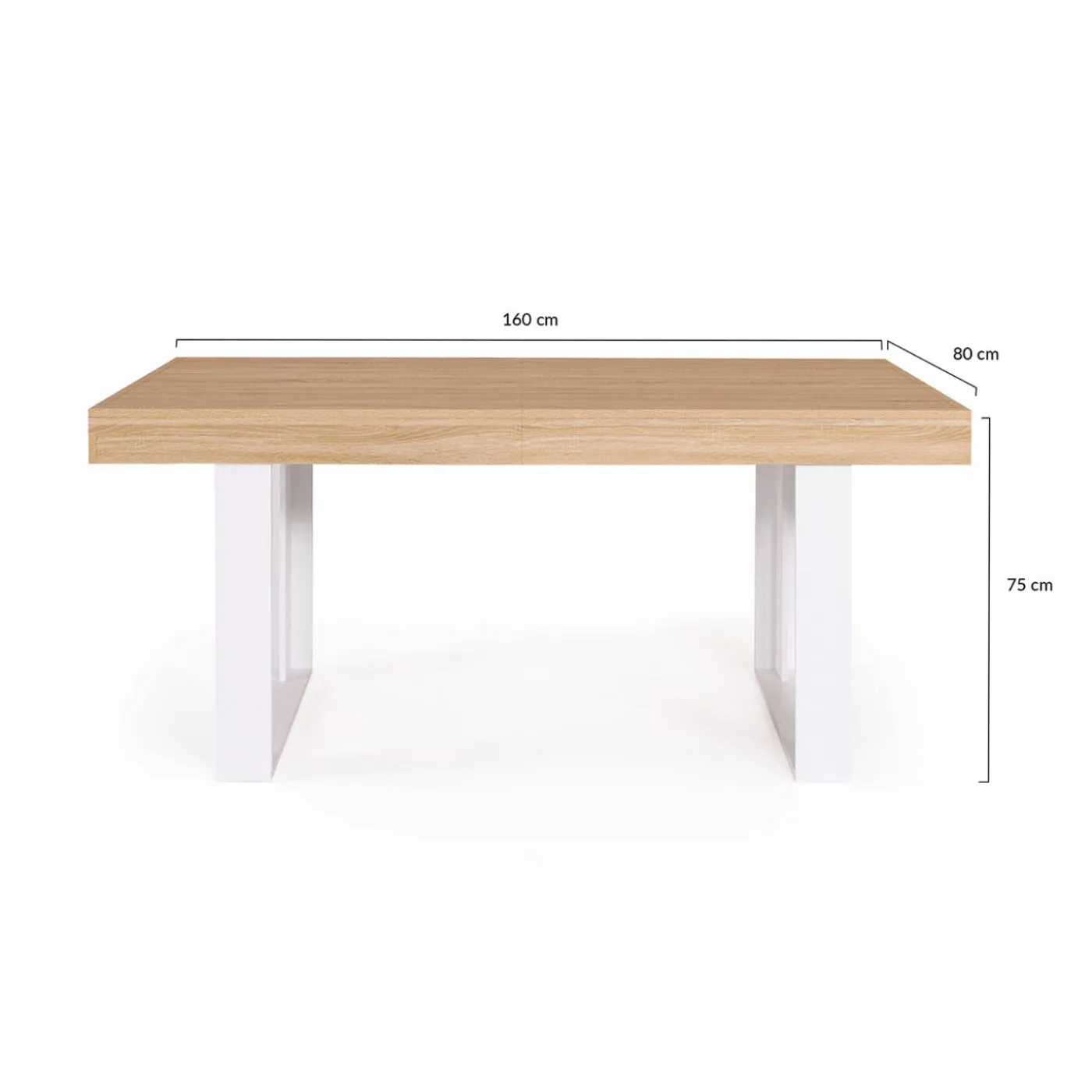 Table à manger 6 à 10 personnes bois et blanc