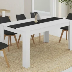 Table à manger 8 personnes blanche et noire