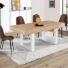 Table à manger bois 6 personnes pieds blancs