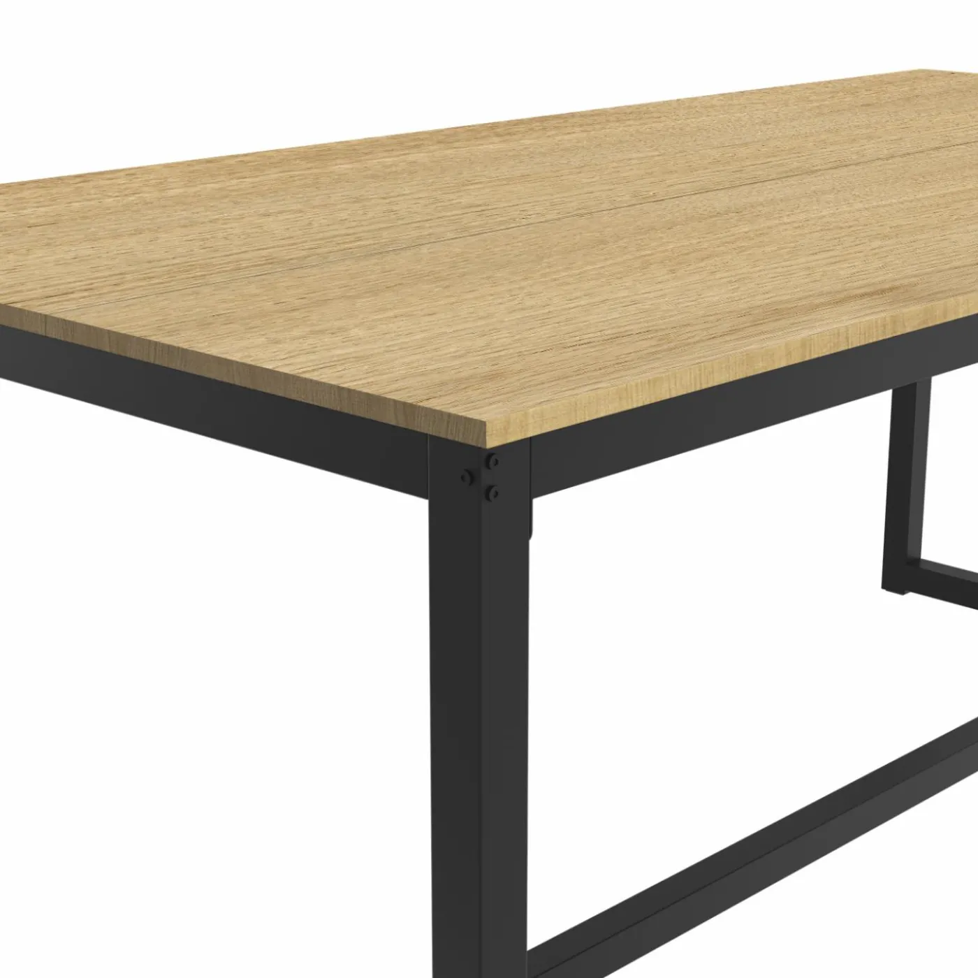 Table à manger bois et métal noir 120 cm