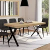 Table à manger bois et métal noir 160 cm