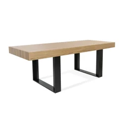 Table à manger bois et noir 200 cm