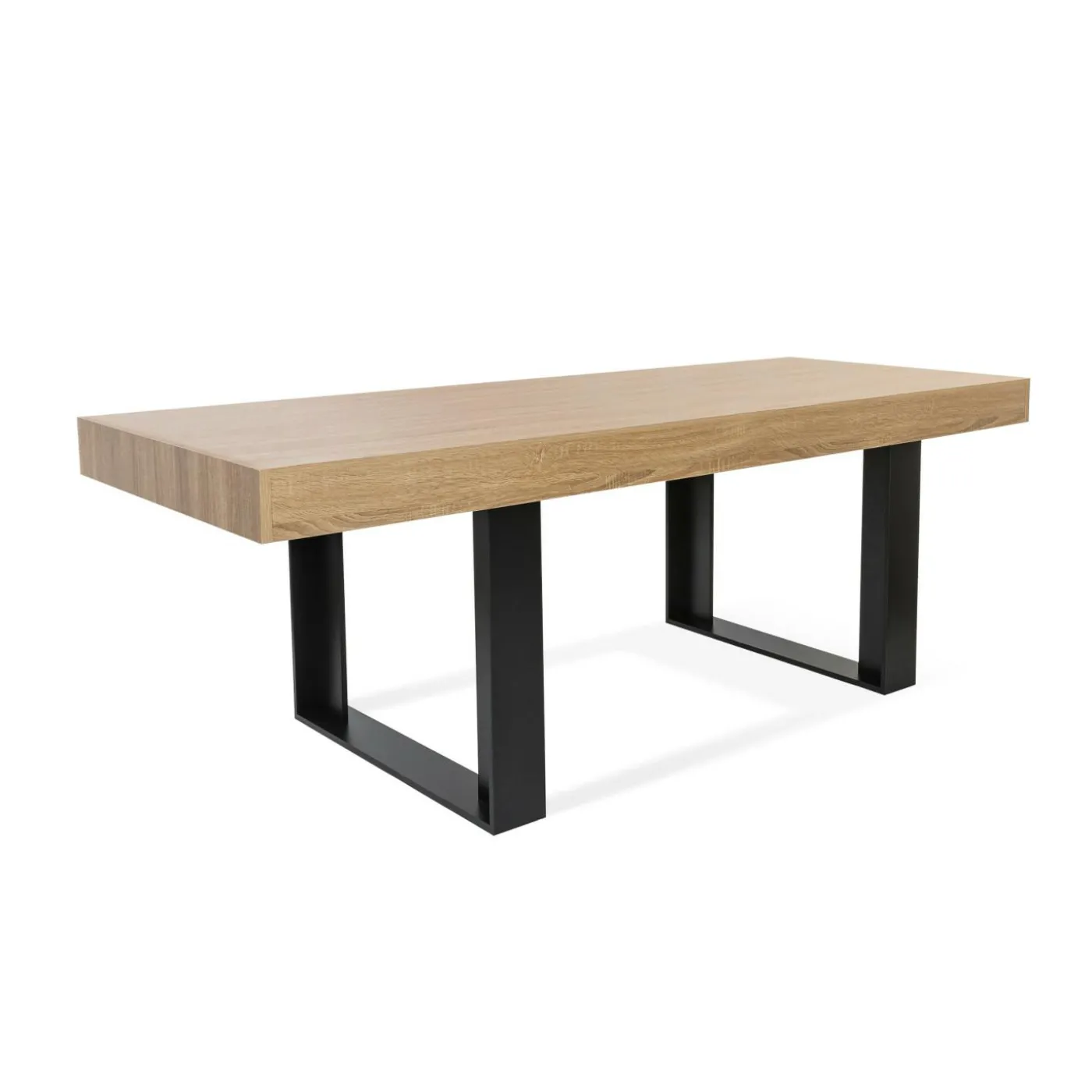 Table à manger bois et noir 200 cm