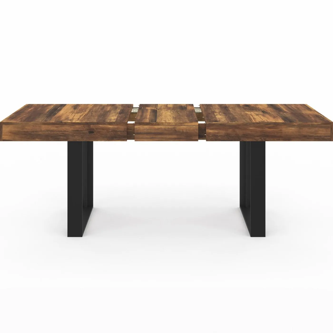 Table à manger bois foncé extensible 6-10 personnes 160-200 cm