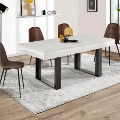 Table à manger bois gris 160 cm