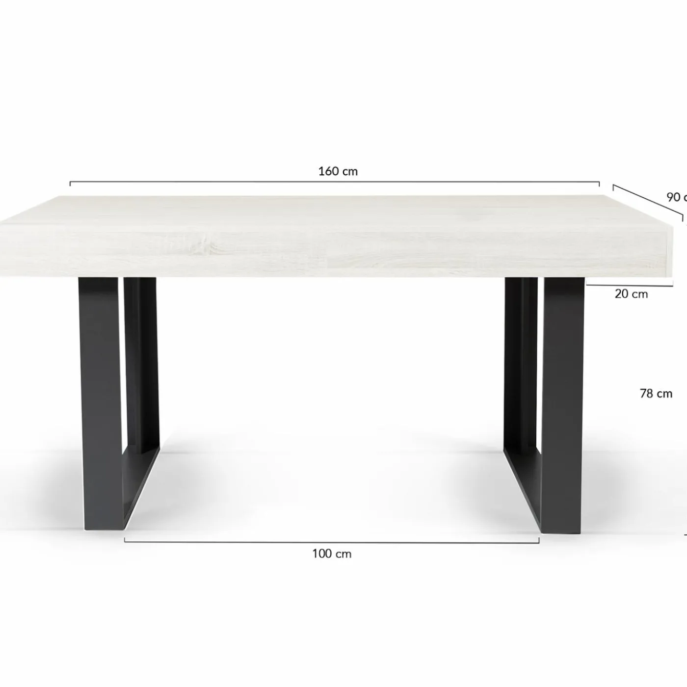 Table à manger bois gris 160 cm