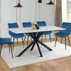 Table à manger effet marbre blanc