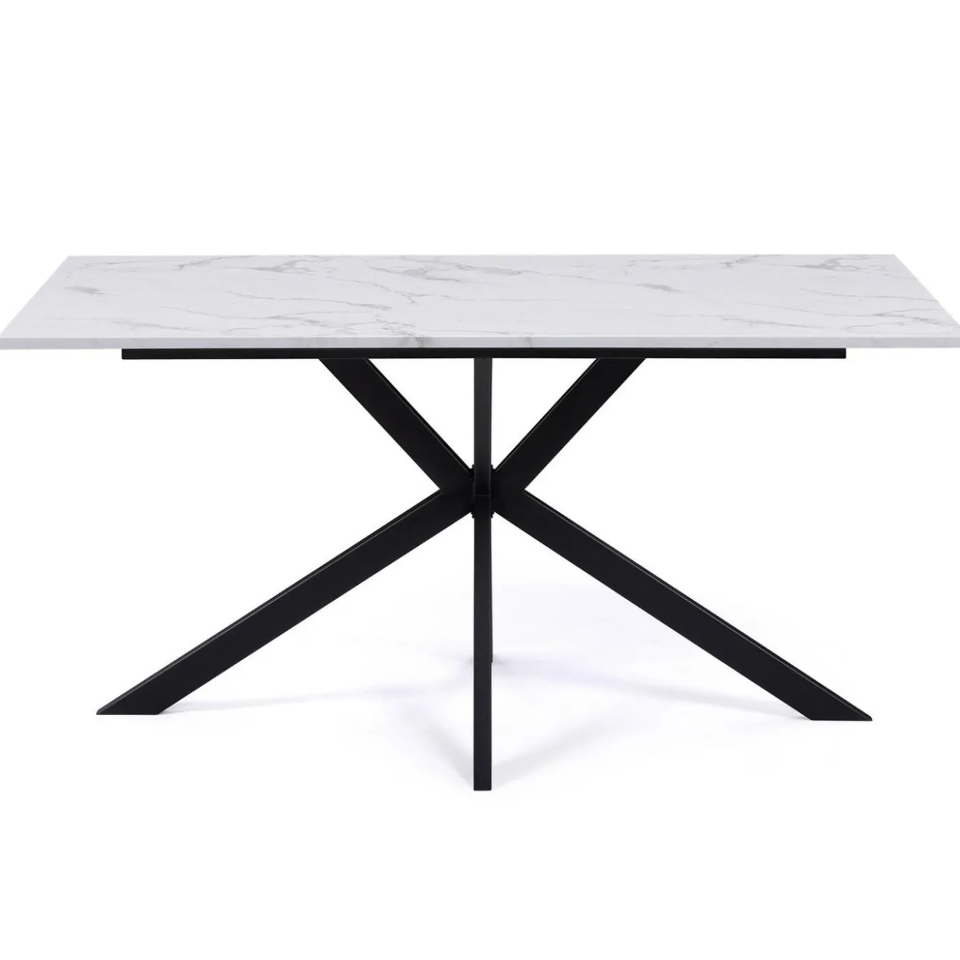 Table à manger effet marbre blanc