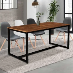 Table à manger extensible industrielle 6 à 10 personnes
