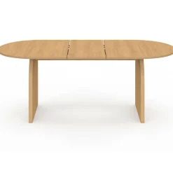 Table à manger extensible ovale 6-10 personnes 160 - 200 cm en bois façon hêtre