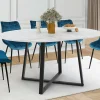 Table à manger extensible ronde 4-8 personnes noire