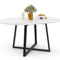 Table à manger extensible ronde 4-8 personnes noire