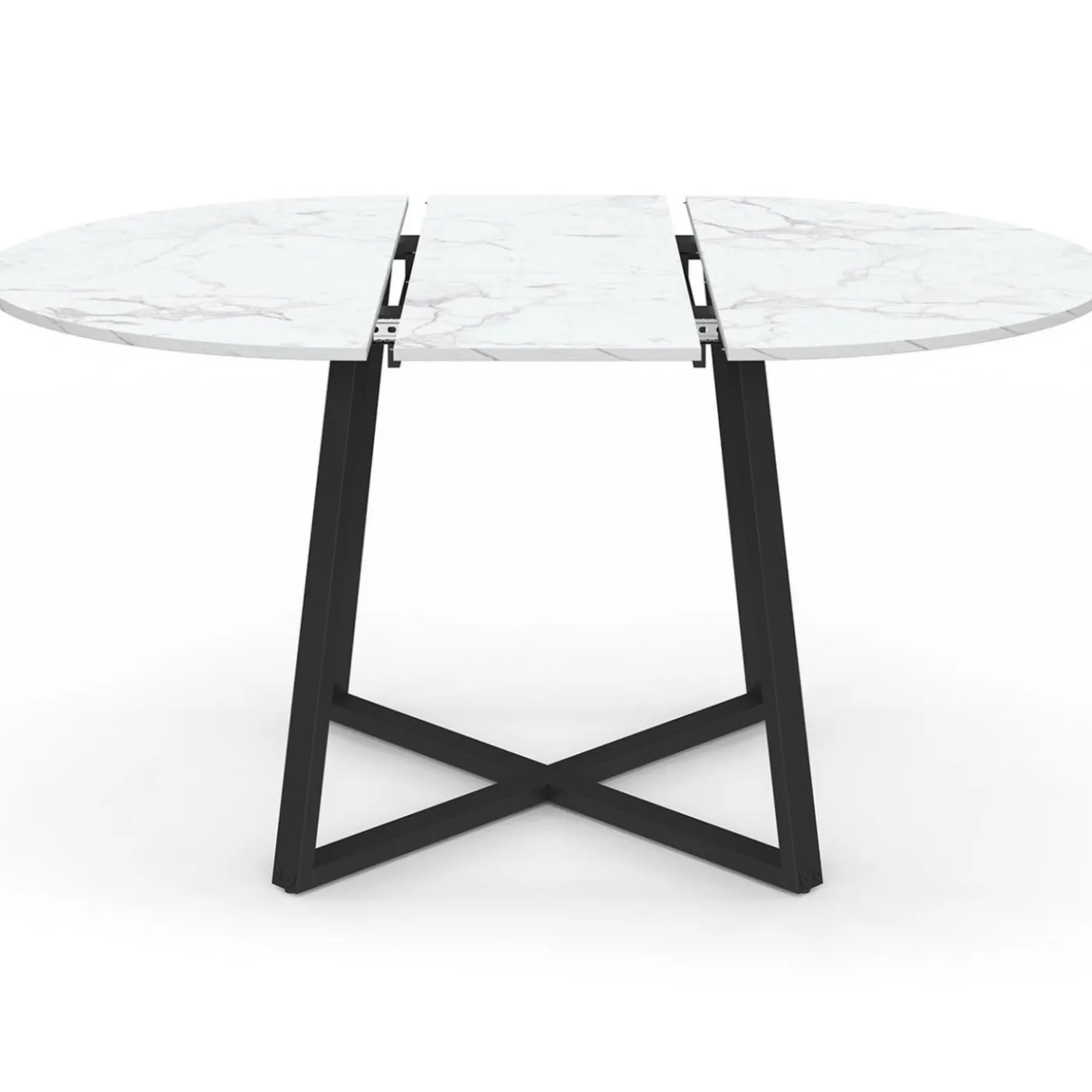 Table à manger extensible ronde 4-8 personnes noire
