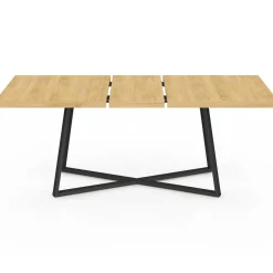 Table à manger extensible rectangle 160-200 cm 6-10 personnes bois et noir