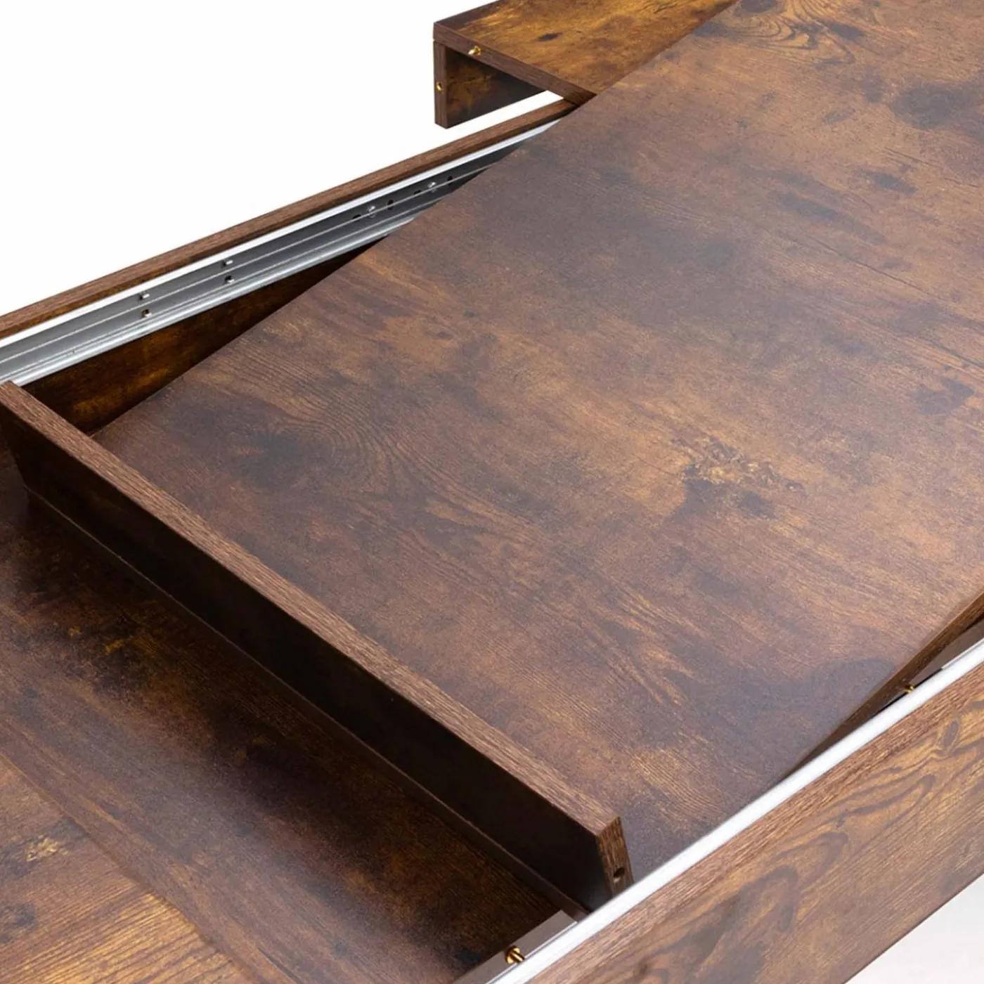 Table à manger extensible rectangle bois et noir