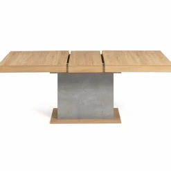 Table à manger extensible 6-10 personnes bois et effet béton