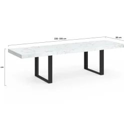 Table à manger extensible rectangle 6 à 12 personnes