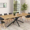 Table à manger extensible 8-12 personnes bois et noir