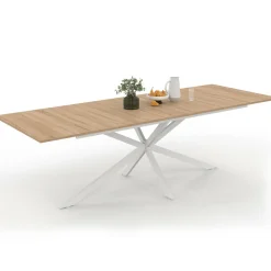 Table à manger extensible rectangle pied araignée bois
