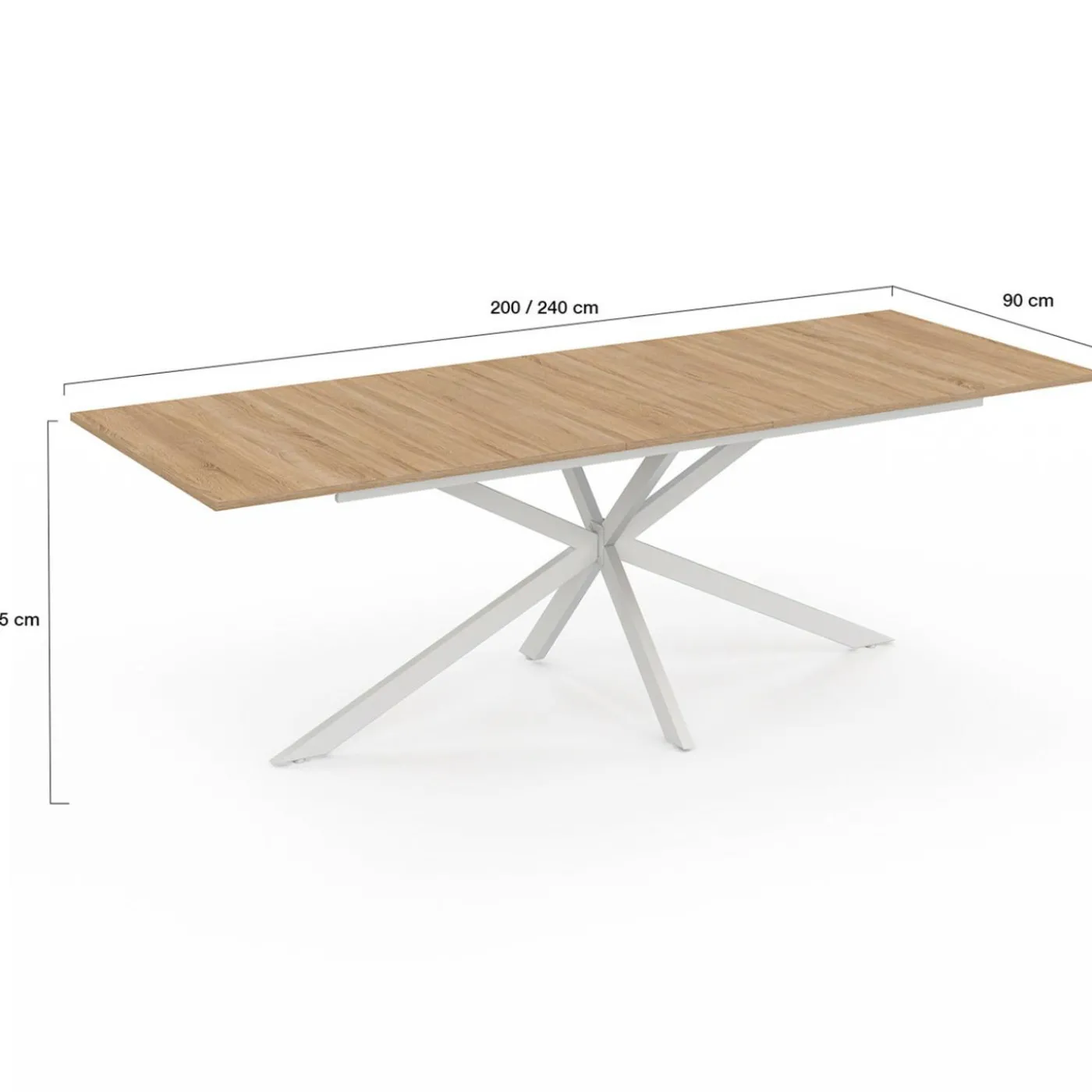 Table à manger extensible rectangle pied araignée bois