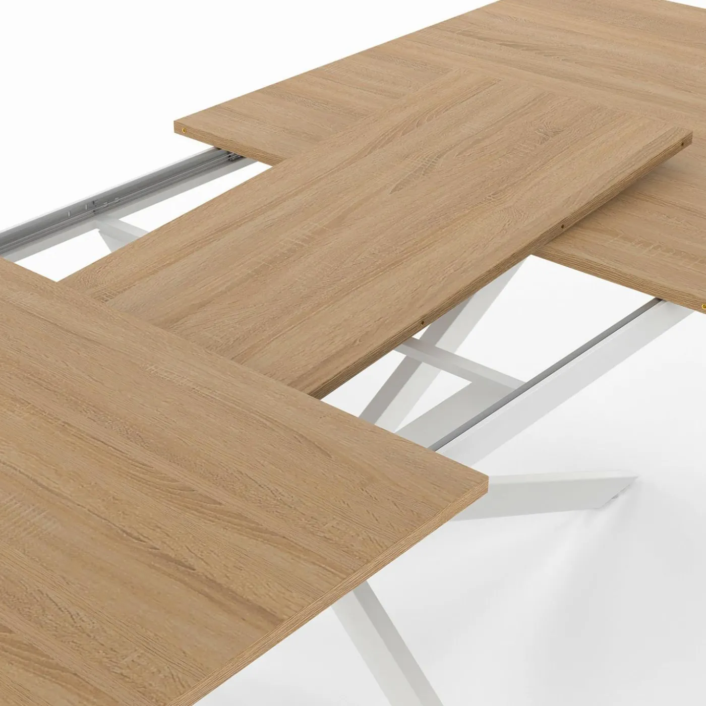 Table à manger extensible rectangle pied araignée bois