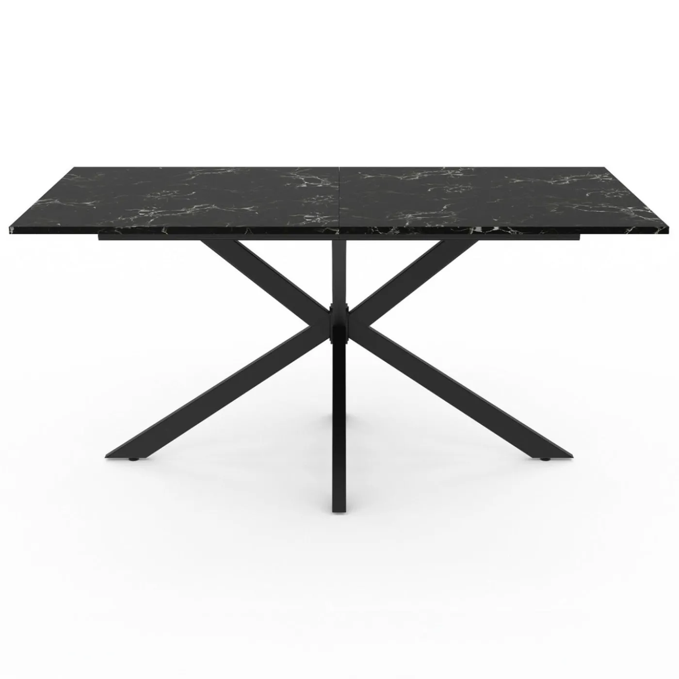 Table à manger extensible effet marbre noir