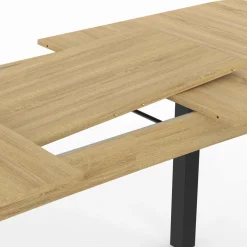 Table à manger extensible rectangulaire bois et noir