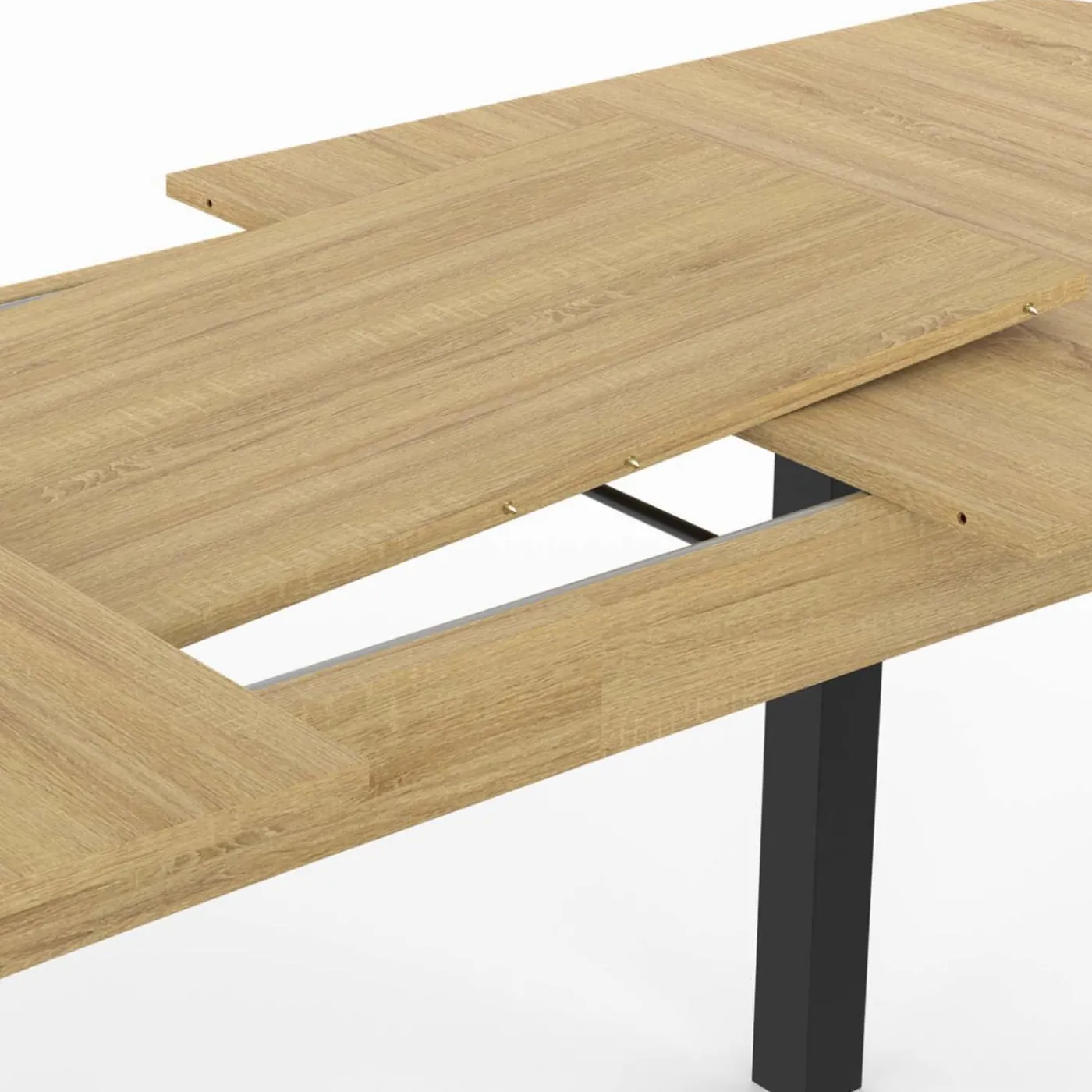 Table à manger extensible rectangulaire bois et noir