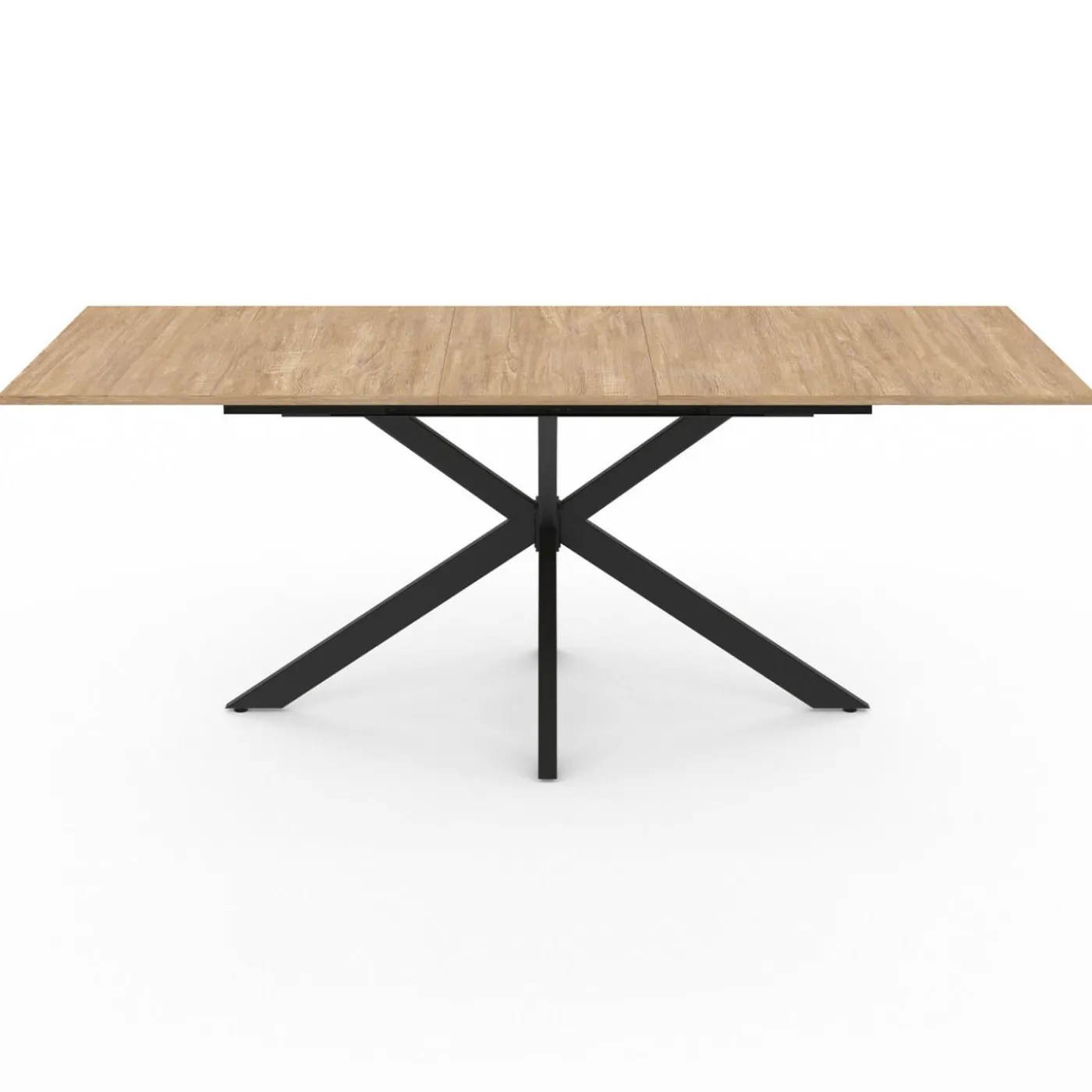 Table à manger extensible 6-10 personnes bois et noir 160-200 cm