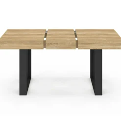 Table à manger extensible 120-160 cm 4-6 personnes noire et bois