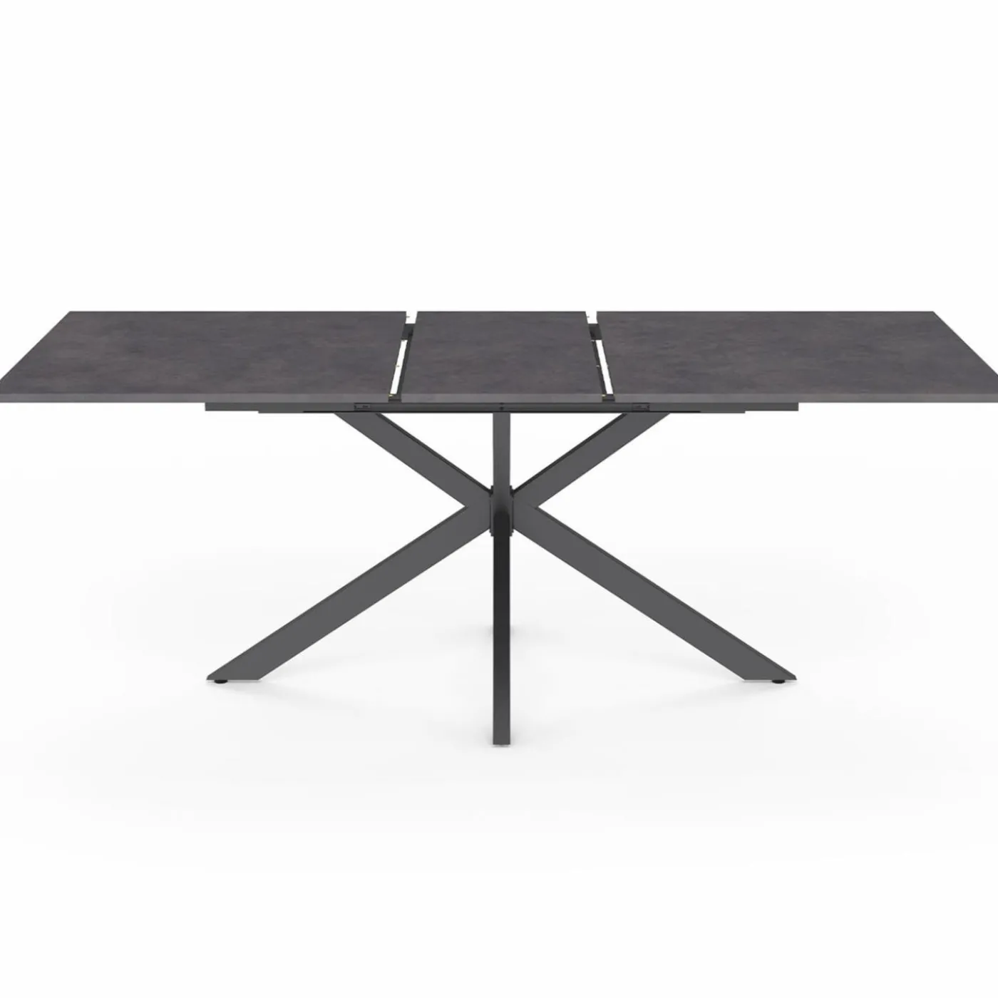 Table à manger extensible 6 à 10 personnes avec plateau effet béton pied araignée