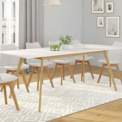 Table à manger extensible blanche