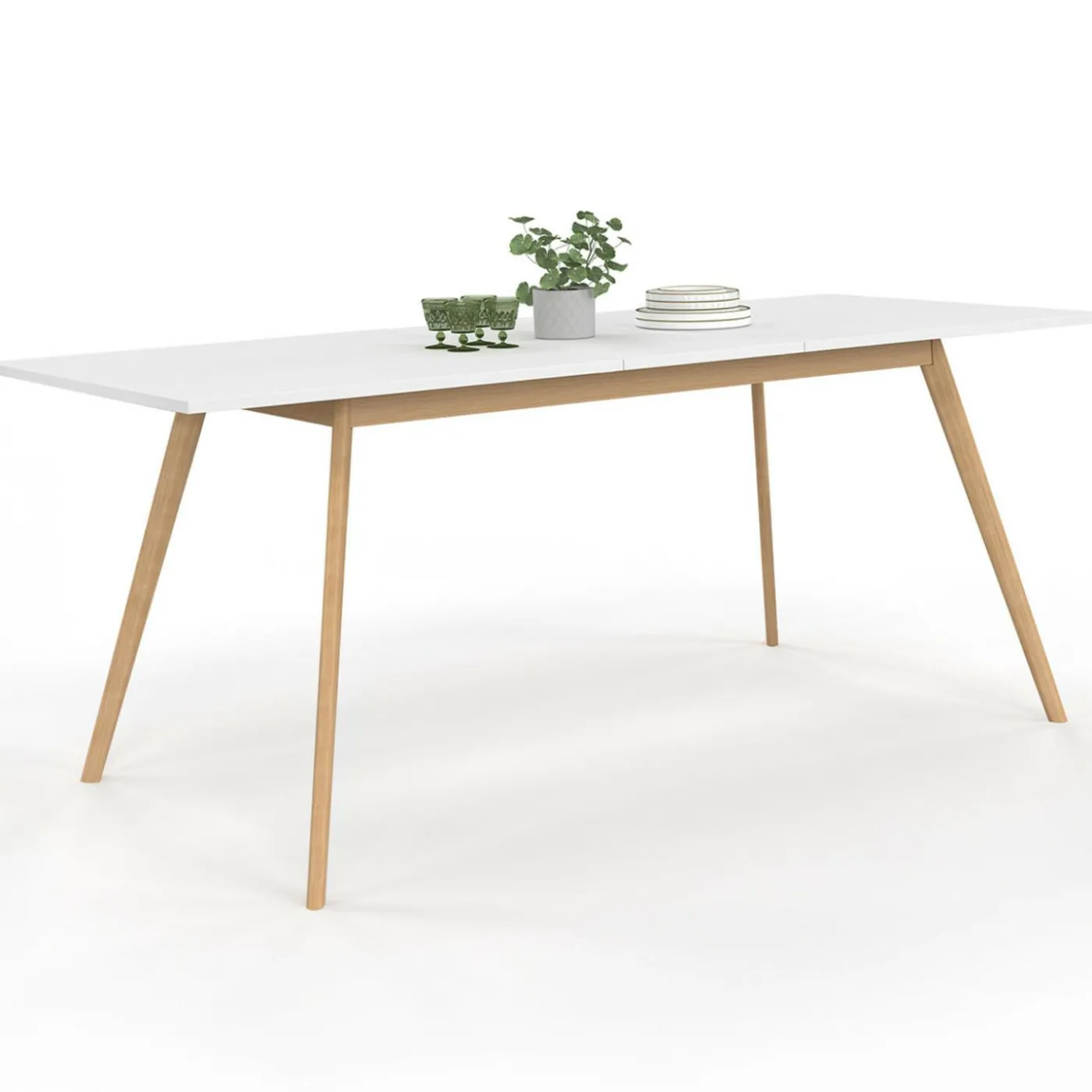 Table à manger extensible blanche