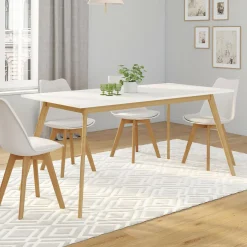 Table à manger extensible blanche