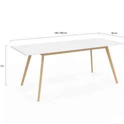Table à manger extensible blanche