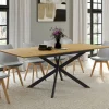 Table à manger extensible bois et noir 6-10 personnes 160-200 cm