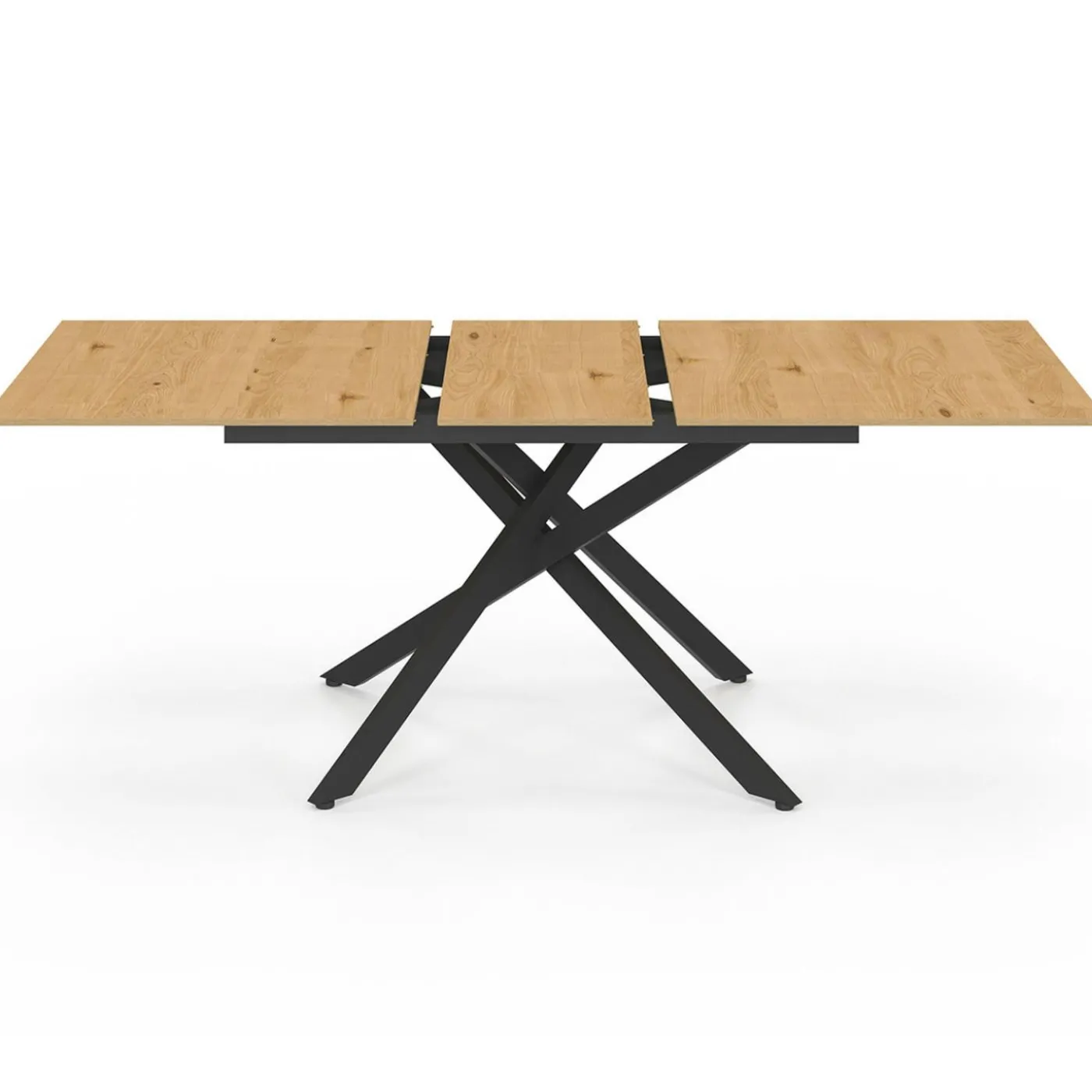 Table à manger extensible bois et noir 6-10 personnes 160-200 cm